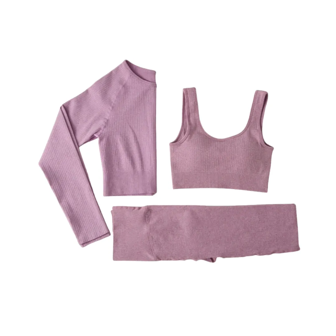 Three Piece Seamless Yoga Set