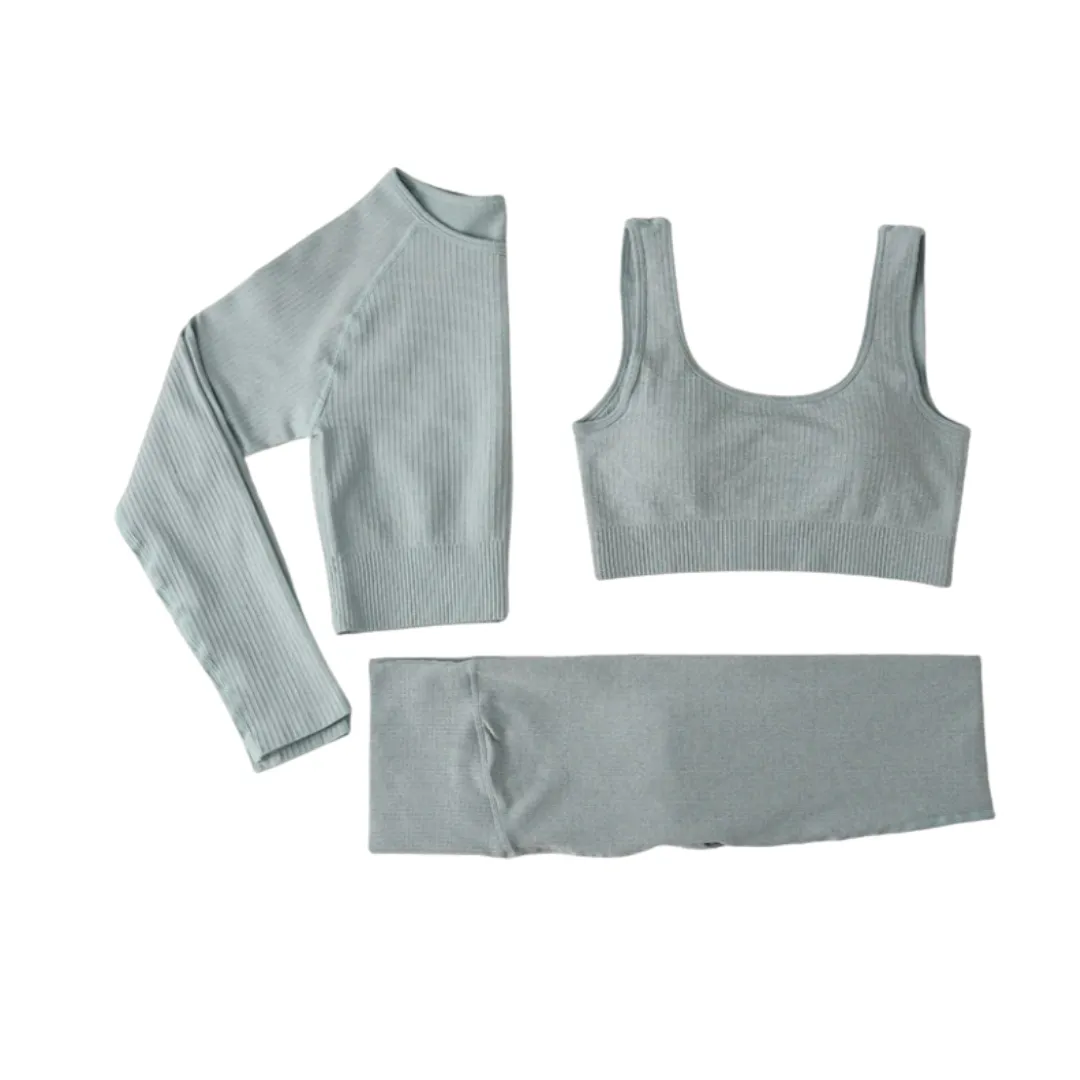 Three Piece Seamless Yoga Set