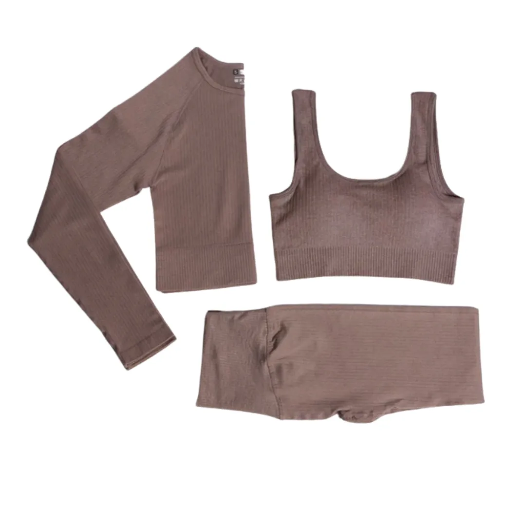 Three Piece Seamless Yoga Set