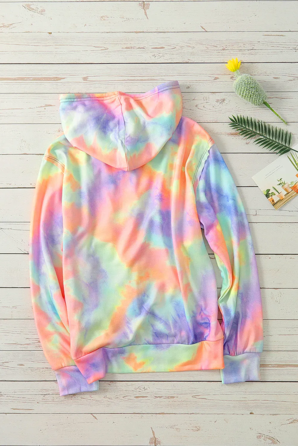 Tie-dye Pocket Zip Up Hoodie