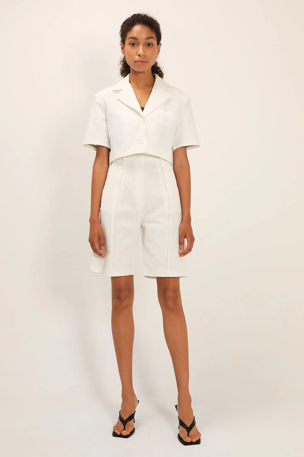 Tinsley Contrast Stitch Crop Jacket