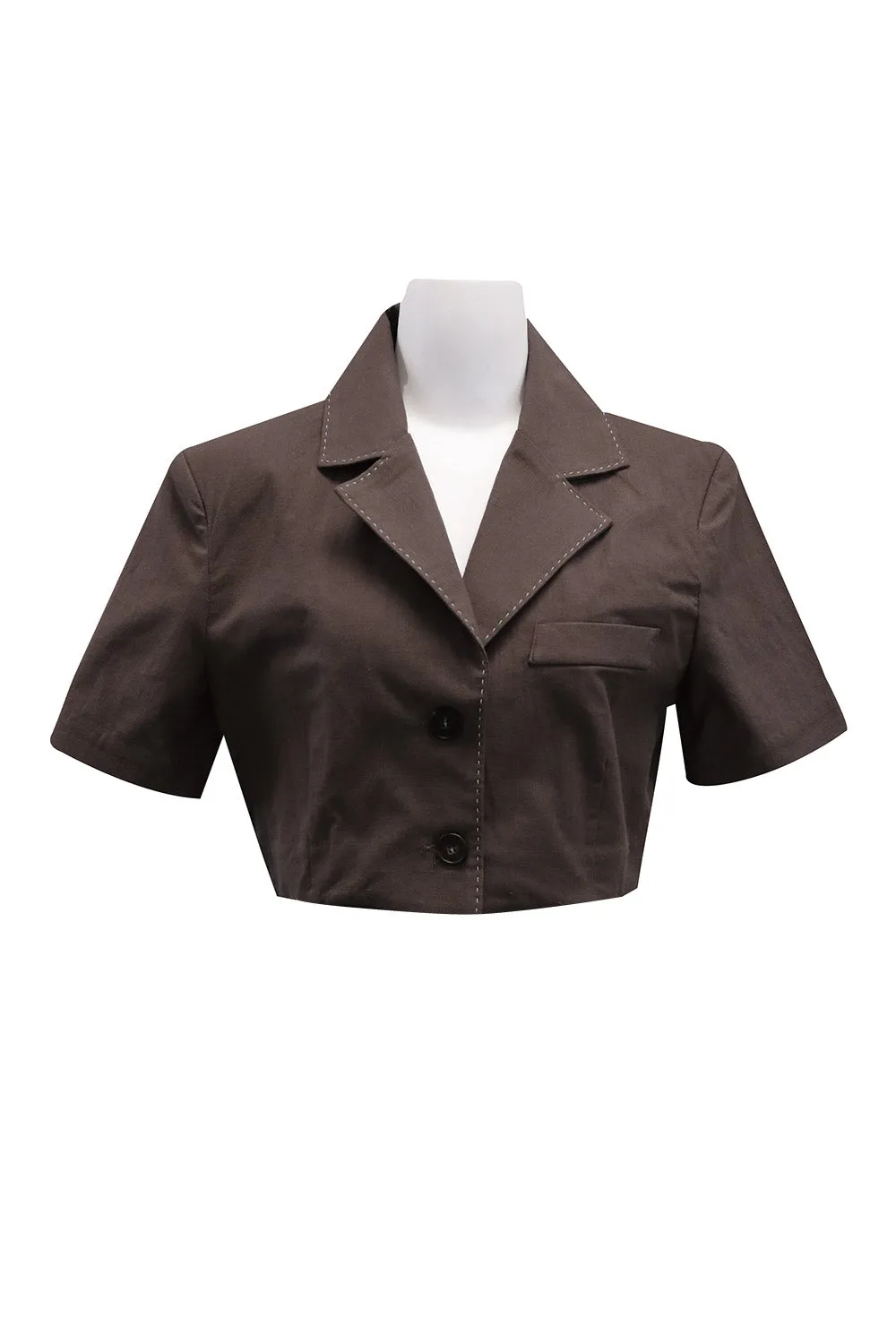Tinsley Contrast Stitch Crop Jacket