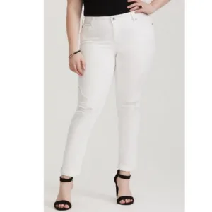 Torrid Vintage Stretch White Boyfriend Jeans Denim Size 18 Style 11259525