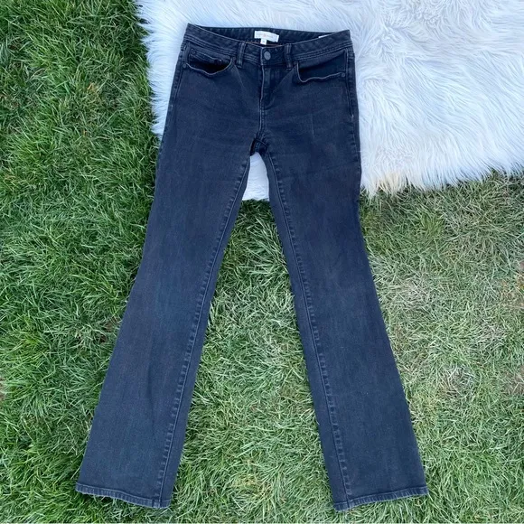 Tory Burch Classic Tory Boot Cut Denim Faded Black Jeans 28