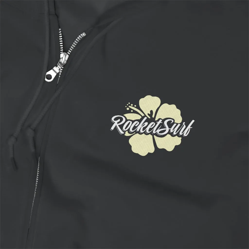 Unisex Zip Up Hoodie Yellow Flower