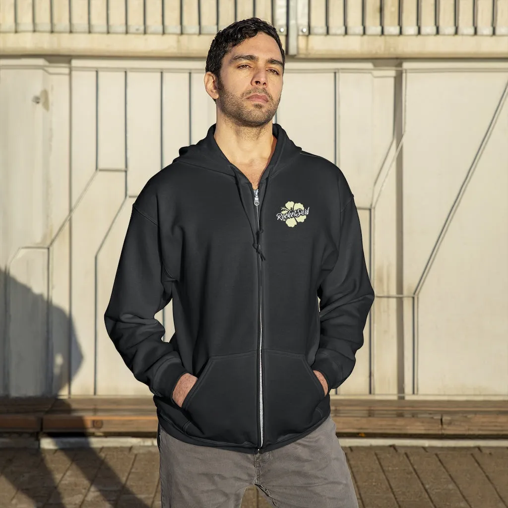 Unisex Zip Up Hoodie Yellow Flower