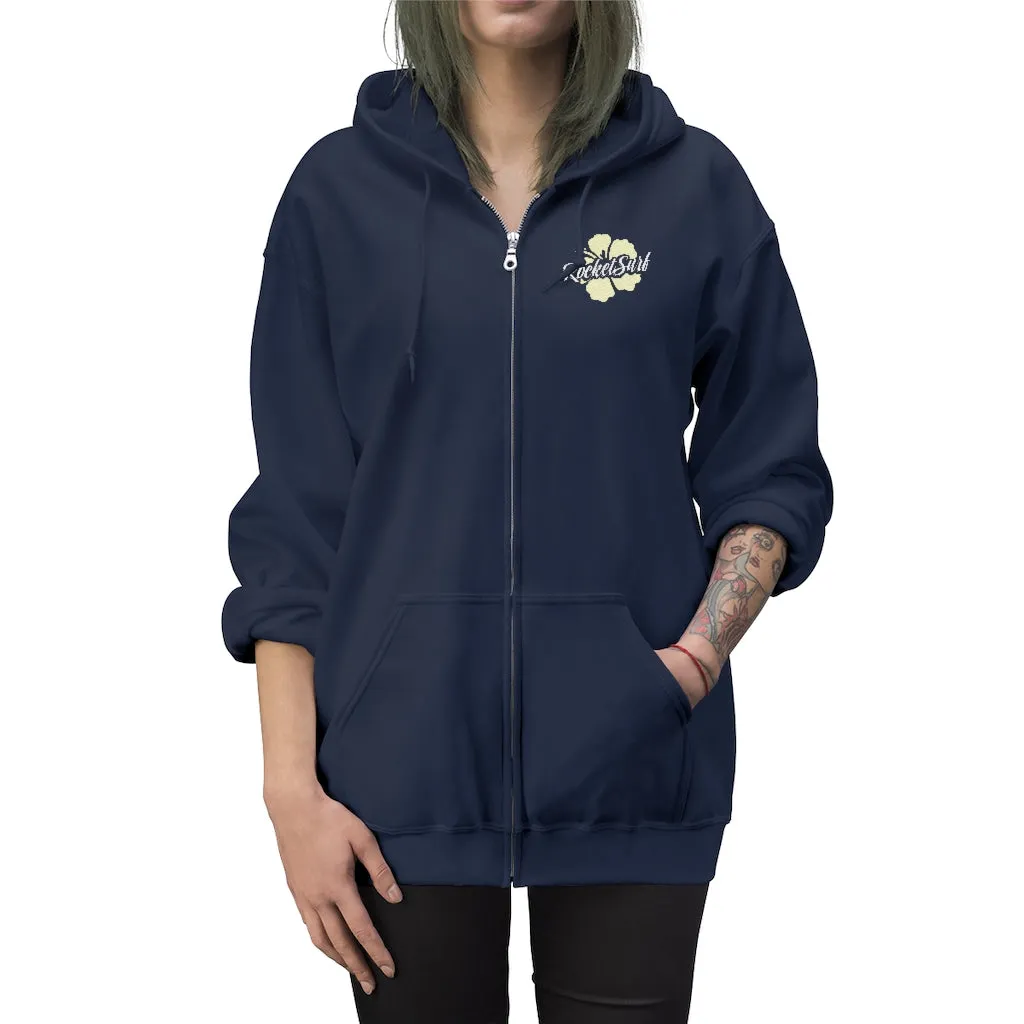 Unisex Zip Up Hoodie Yellow Flower
