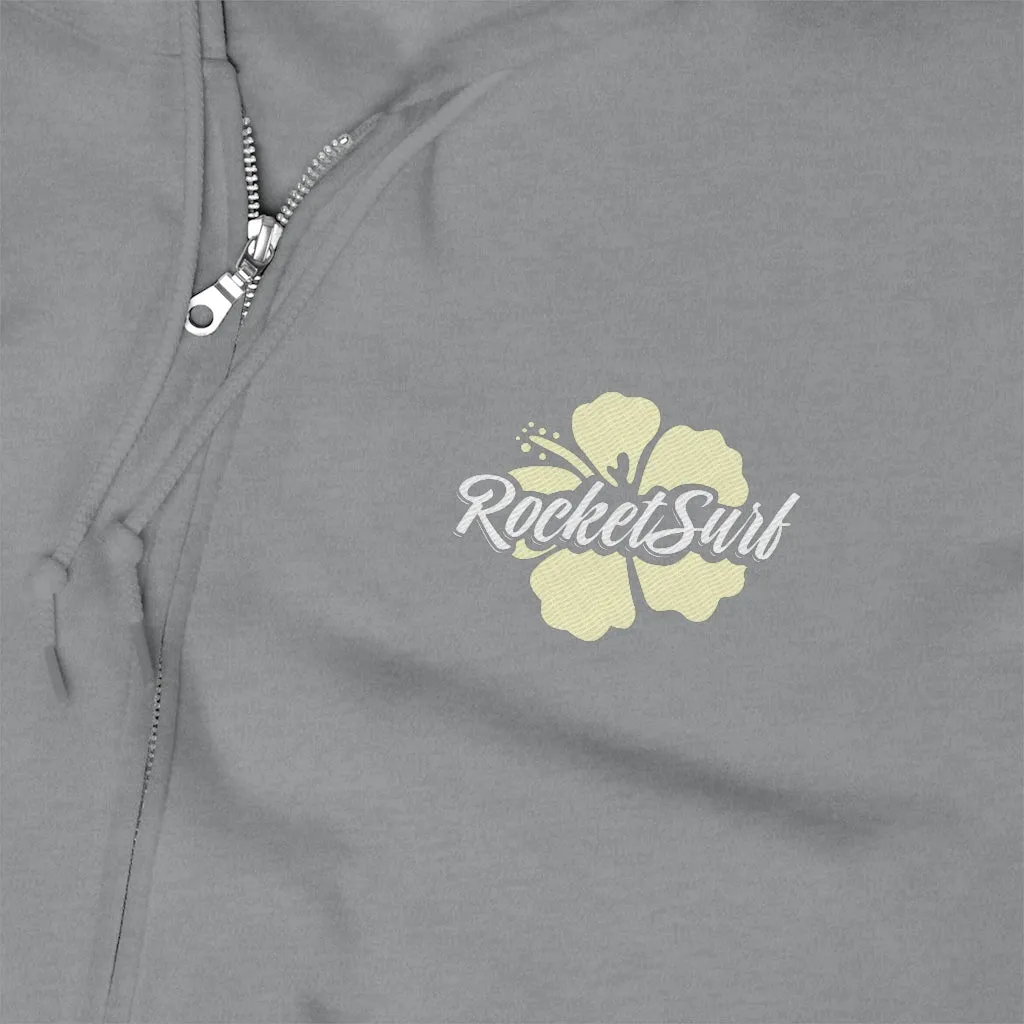Unisex Zip Up Hoodie Yellow Flower