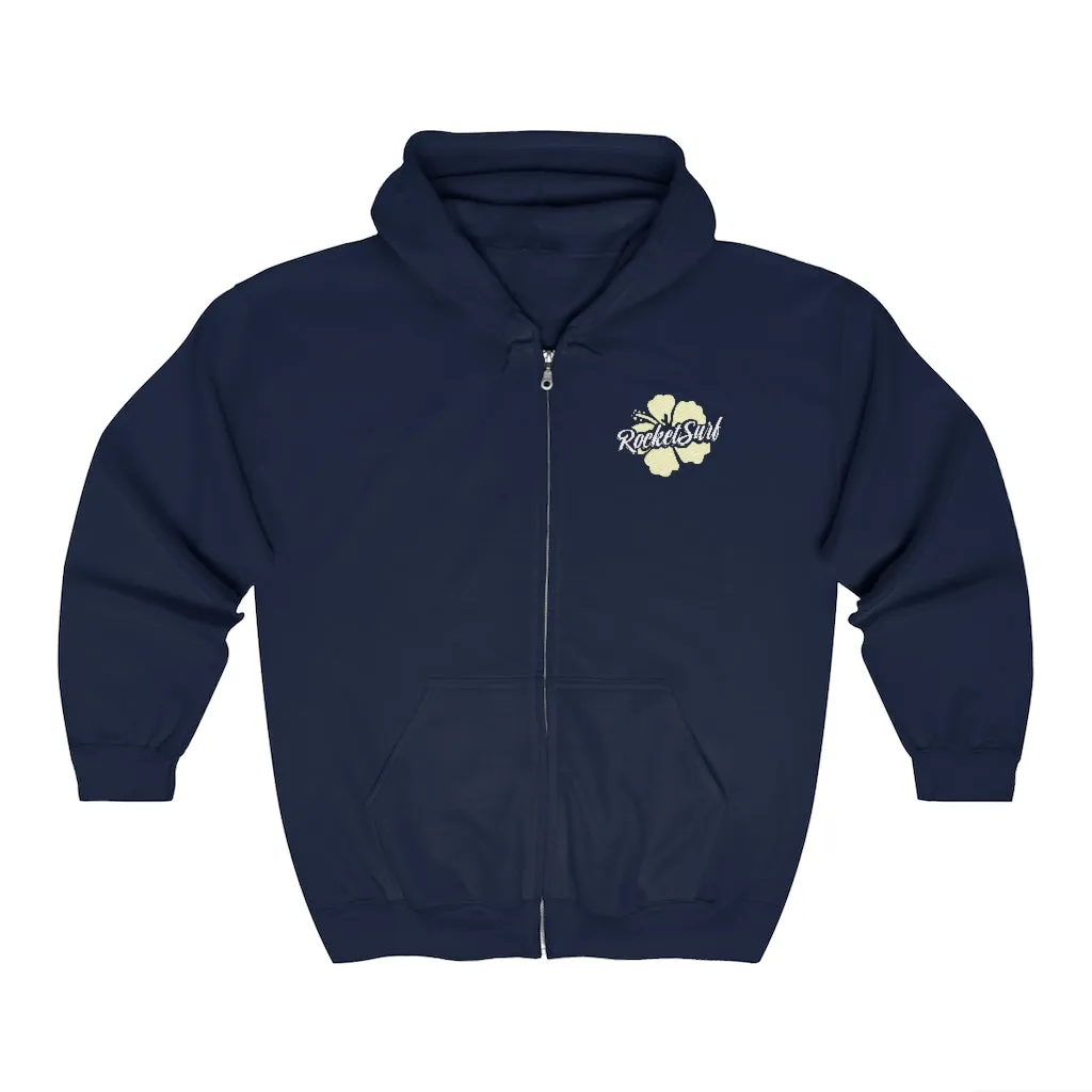 Unisex Zip Up Hoodie Yellow Flower