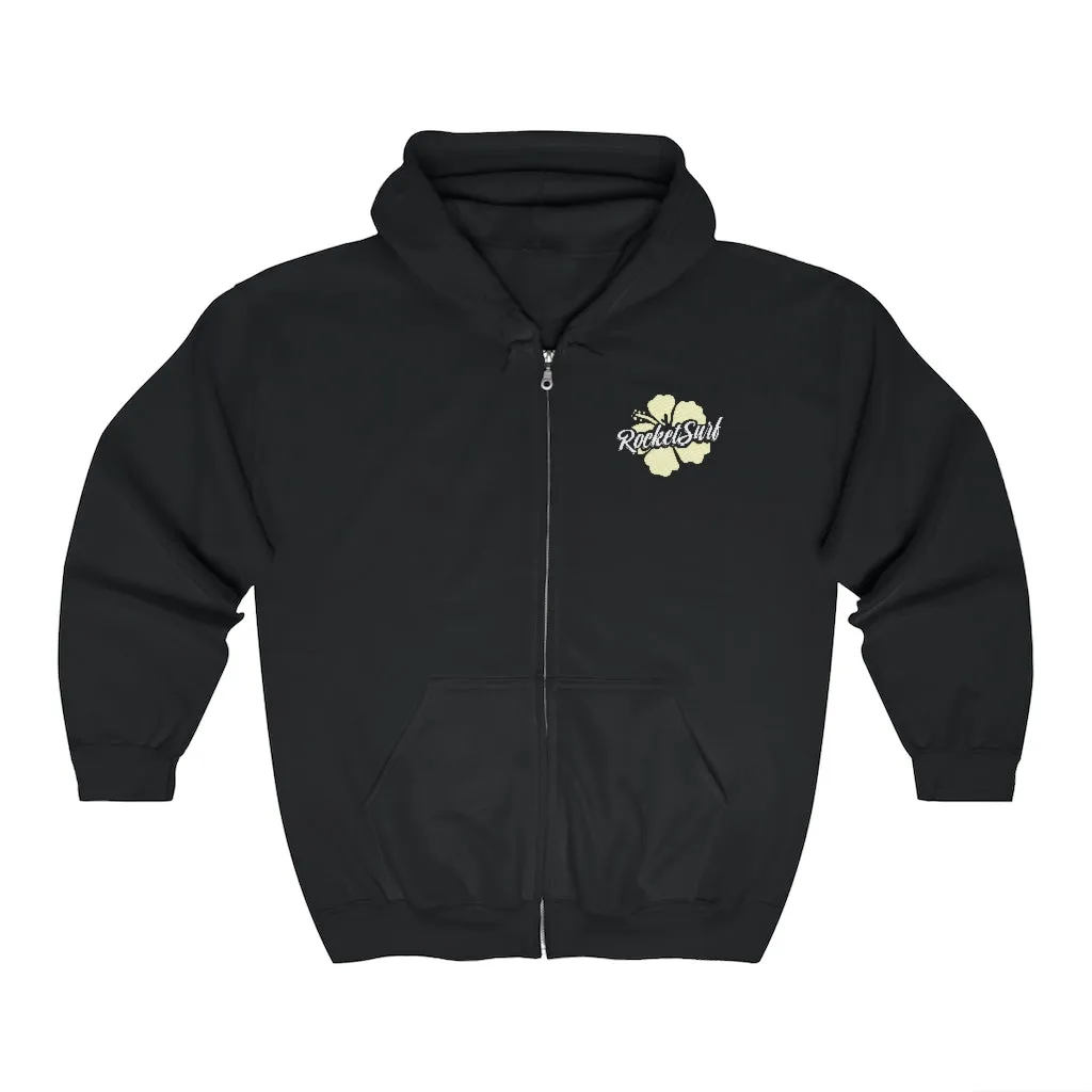 Unisex Zip Up Hoodie Yellow Flower