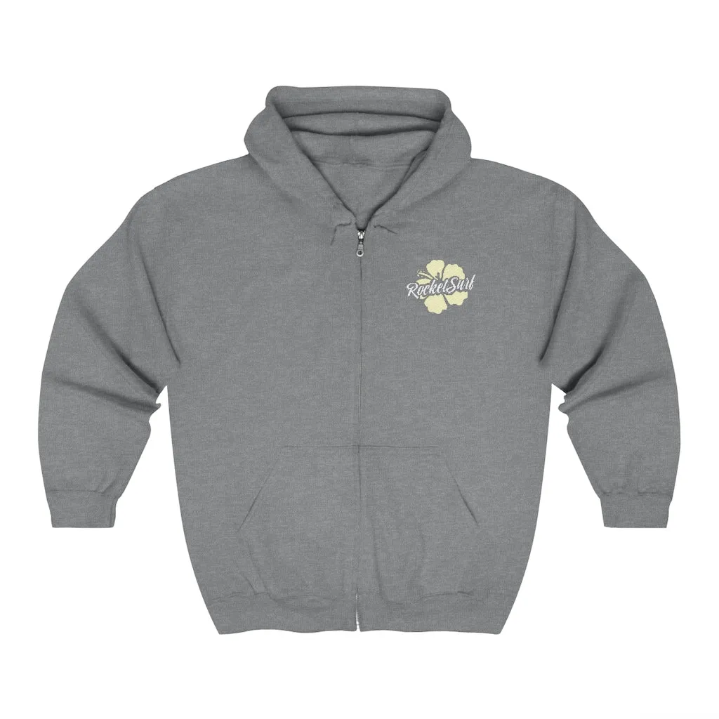 Unisex Zip Up Hoodie Yellow Flower