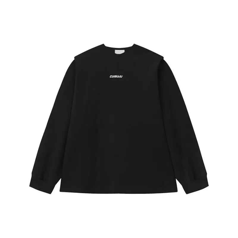 V-neck Letter Print Long Sleeve Pullover