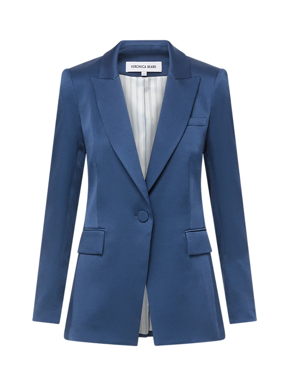 Veronica Beard Long and Lean Dickey Jacket in Blue Stone