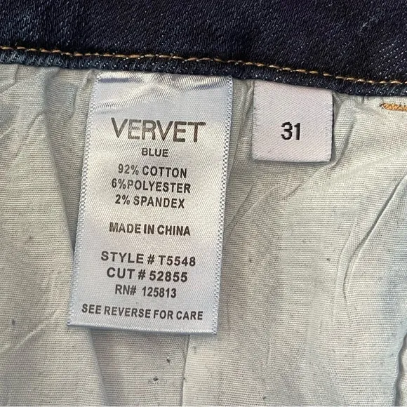 Vervet Me Started High Rise Triple Waistband Skinny Jeans Distressed Size 31