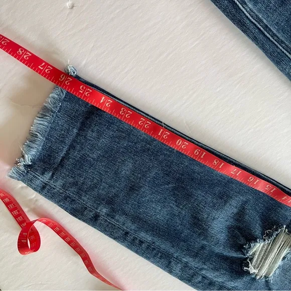 Vervet Me Started High Rise Triple Waistband Skinny Jeans Distressed Size 31