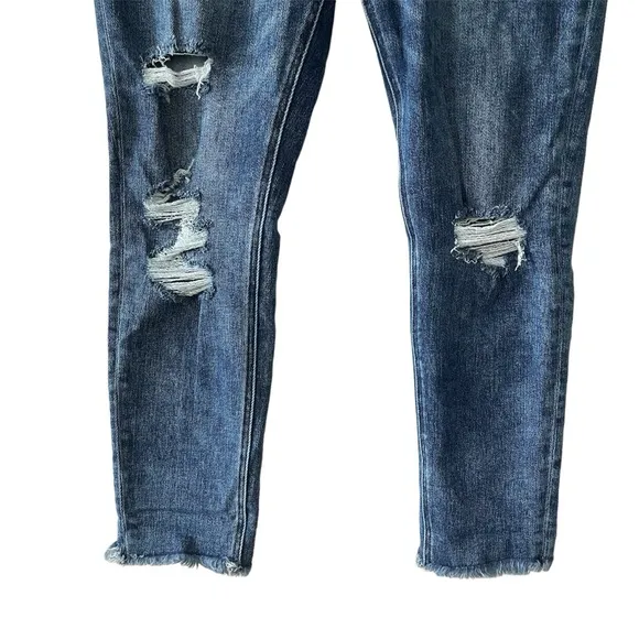 Vervet Me Started High Rise Triple Waistband Skinny Jeans Distressed Size 31