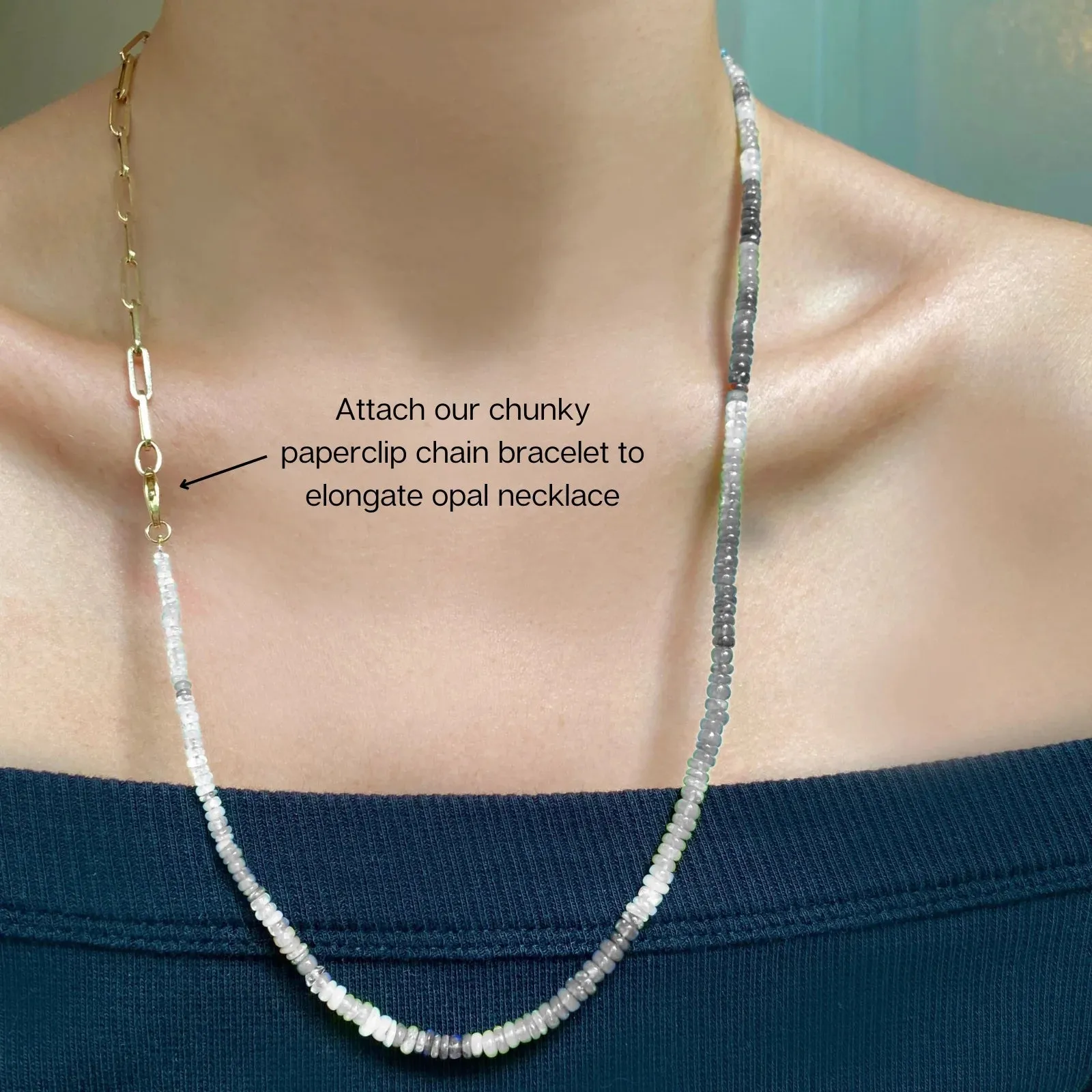 WASHED DENIM OPAL NECKLACE