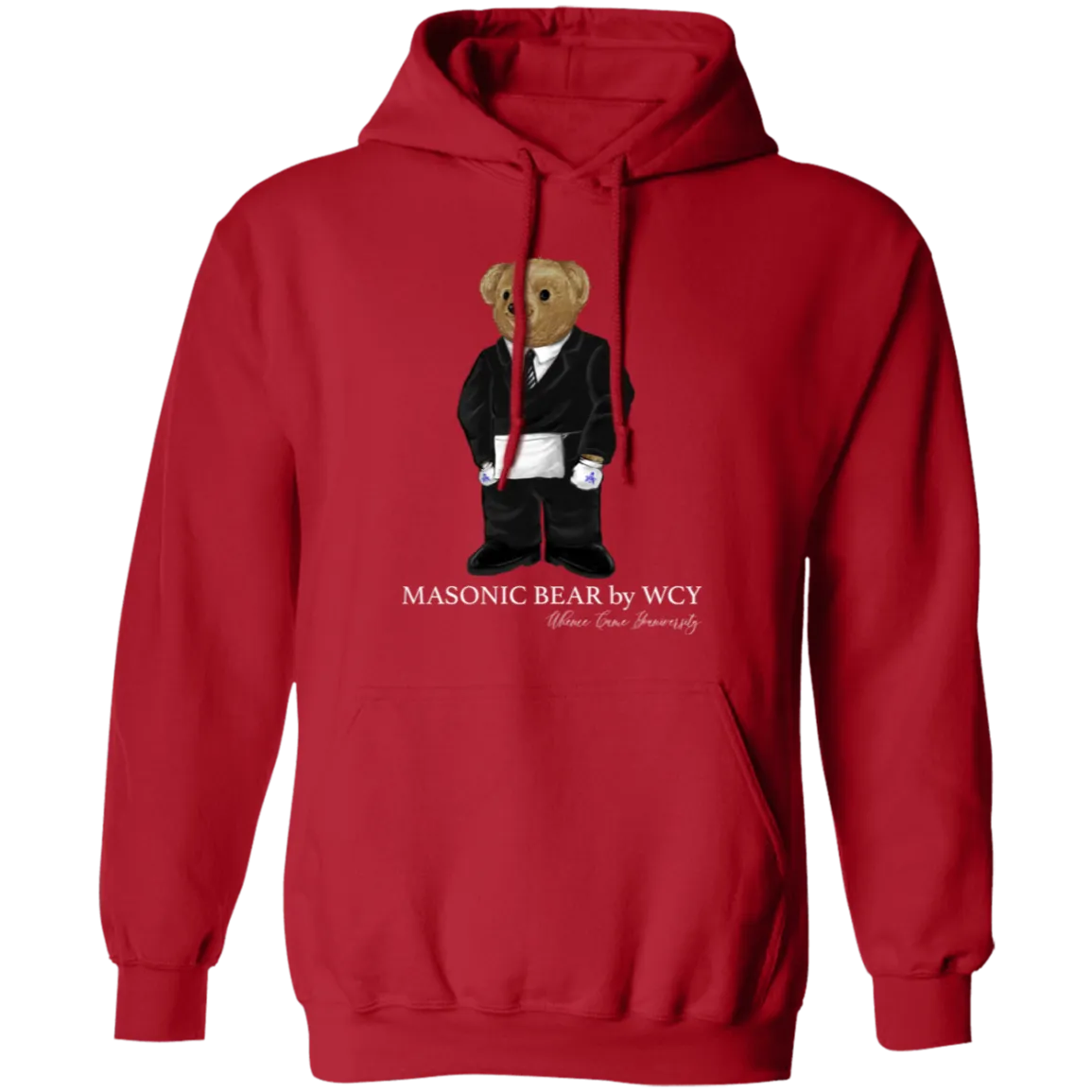 WCY Masonic Bear Pullover Hoodie (red)