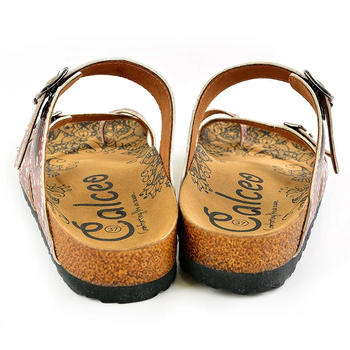 White Flowers and Black Tree Branches, Red Sandal - CAL1003