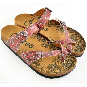 White Flowers and Black Tree Branches, Red Sandal - CAL1003