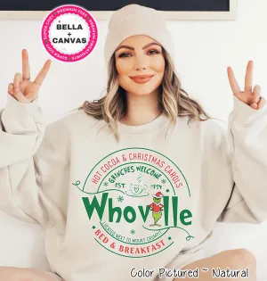 Whoville Bed & Breakfast Grinch Christmas Tee or Sweatshirt