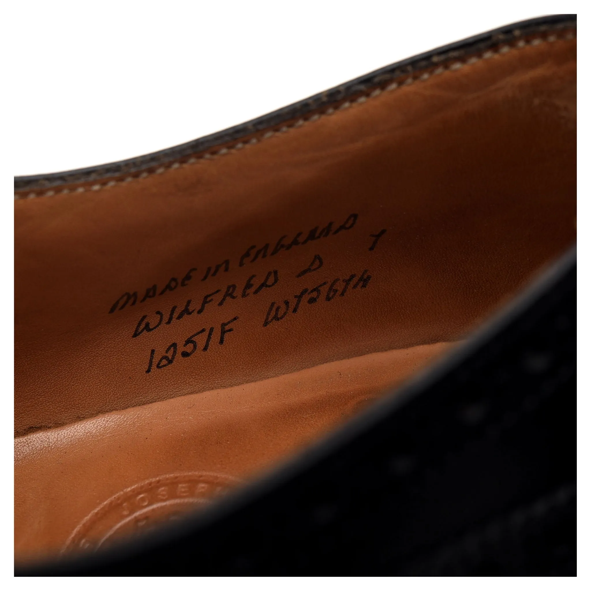 'Wilfred' Black Leather Oxford Brogue UK 7 F