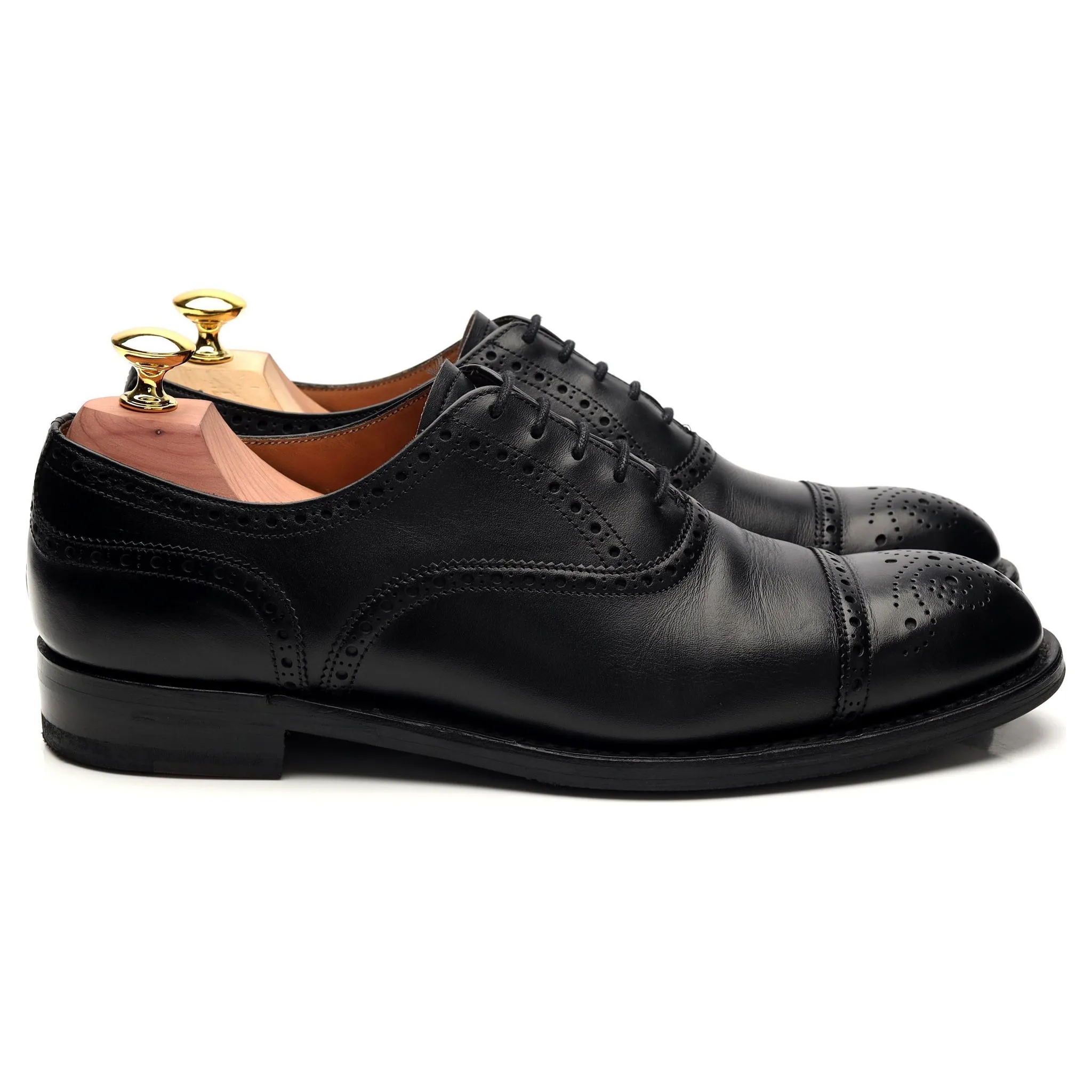 'Wilfred' Black Leather Oxford Brogue UK 7 F