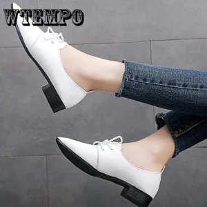 Women Soft Pu Leather Shoes Woman Casual  Flat Leather Shoes Soft Bottom Loafers