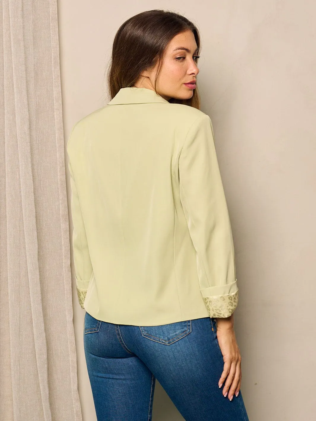 WOMEN'S 3/4 SLEEVES OPEN FRONT BLAZER
