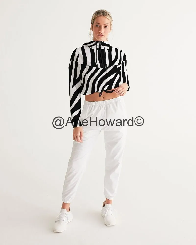 Women's Cropped Windbreaker Zebra