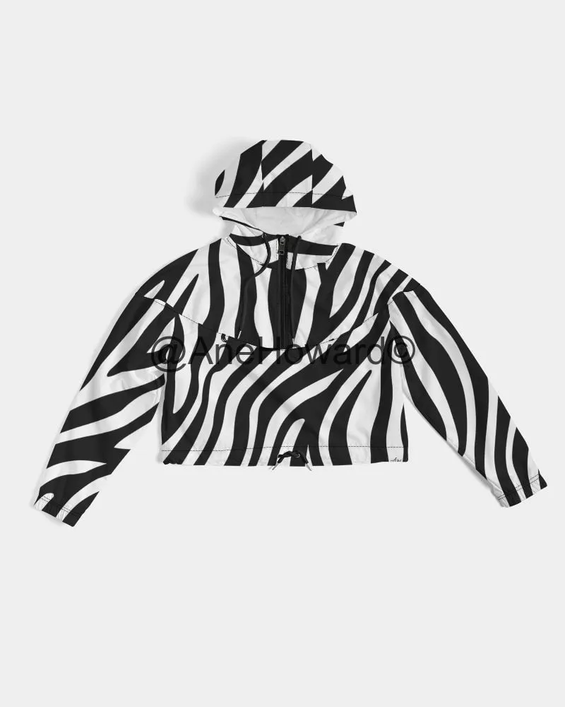 Women's Cropped Windbreaker Zebra
