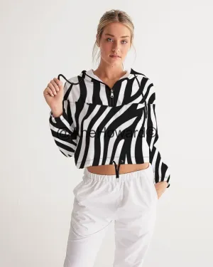 Women's Cropped Windbreaker Zebra