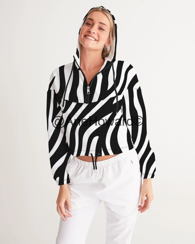 Women's Cropped Windbreaker Zebra