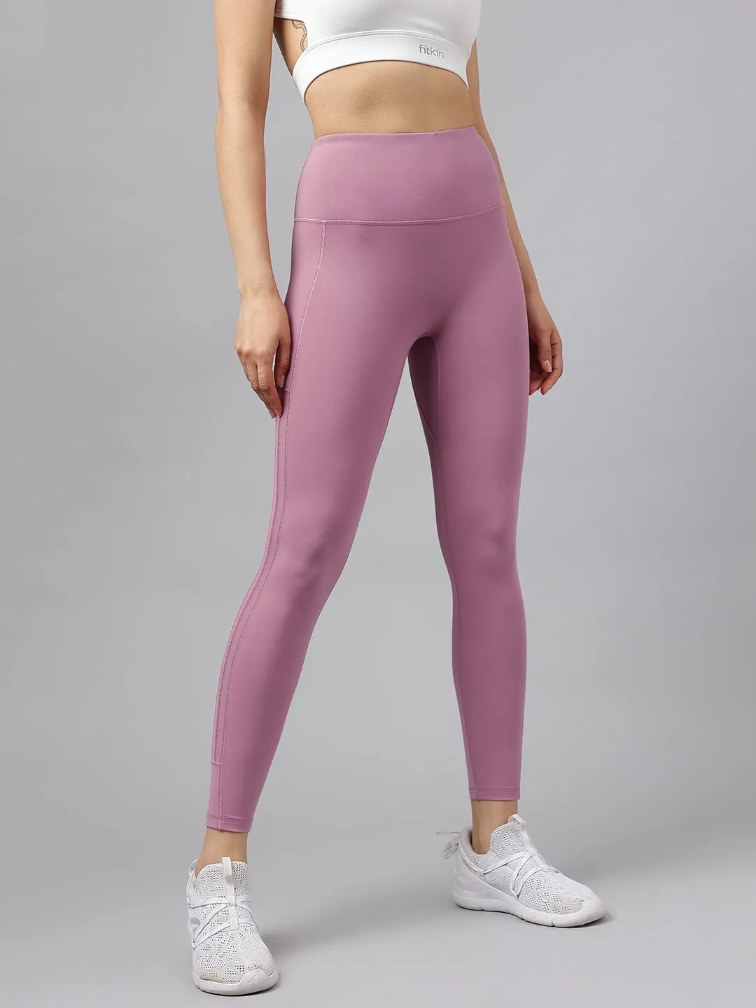 Women's high-rise side mesh stripes training tights