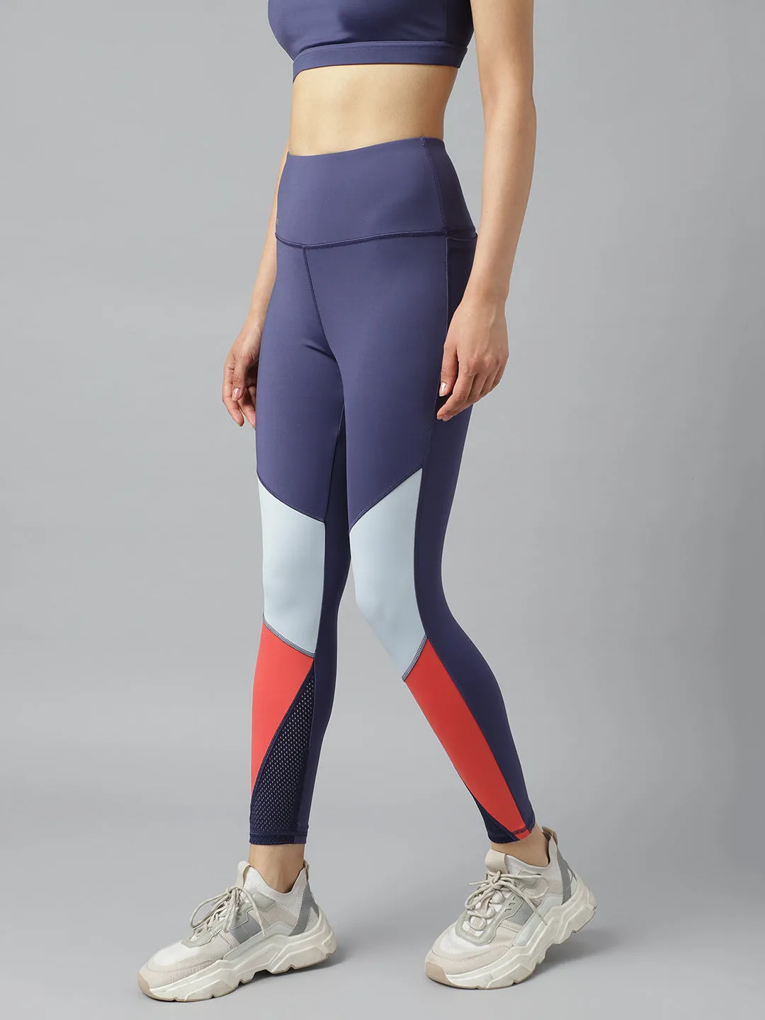 Women's high waist coloblock training tights
