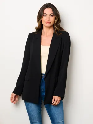 WOMEN'S LONG SLEEVES OPEN FRONT POCKETS BLAZER