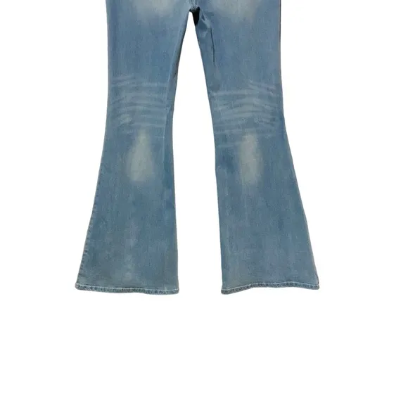Wonderly Curvy Bell Bottom Flared Leg Jeans Blue