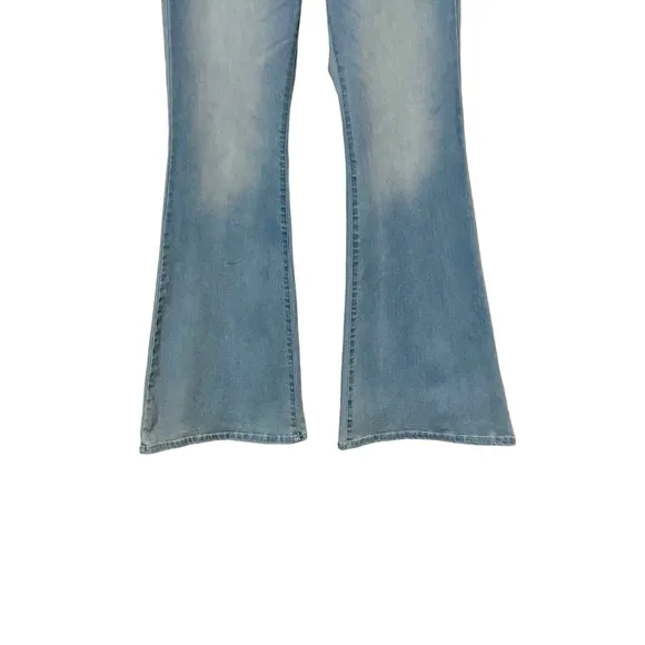 Wonderly Curvy Bell Bottom Flared Leg Jeans Blue