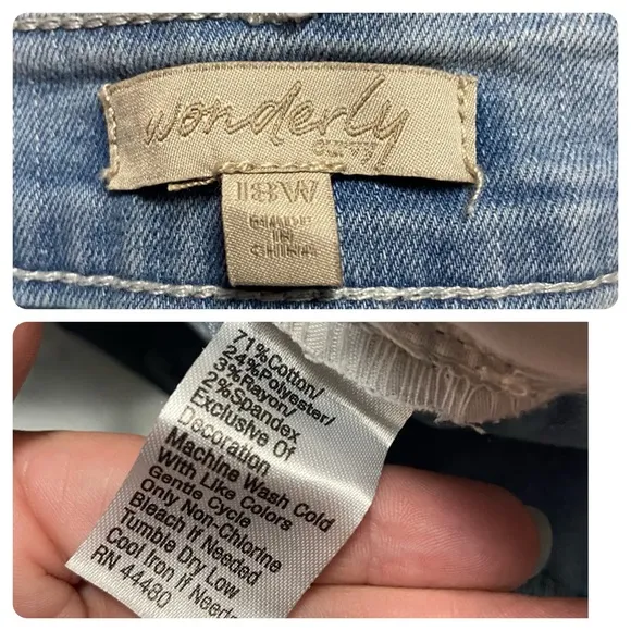 Wonderly Curvy Bell Bottom Flared Leg Jeans Blue