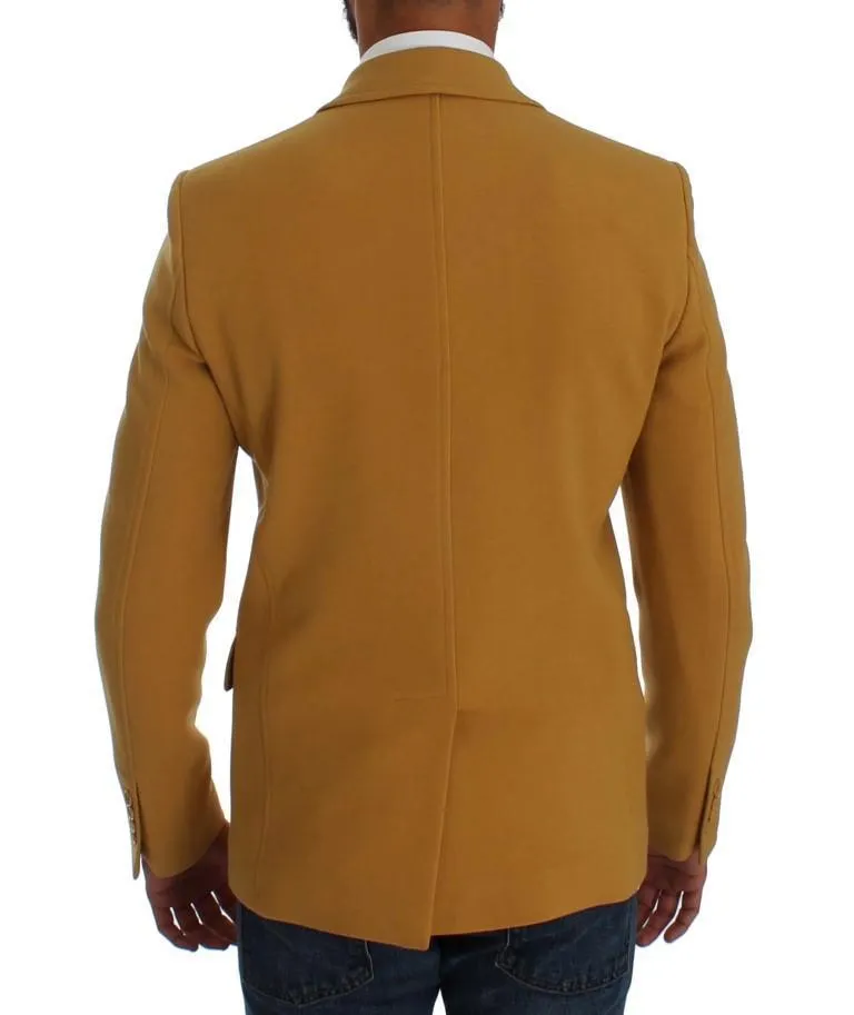 Yellow Three Button Blazer Jacket