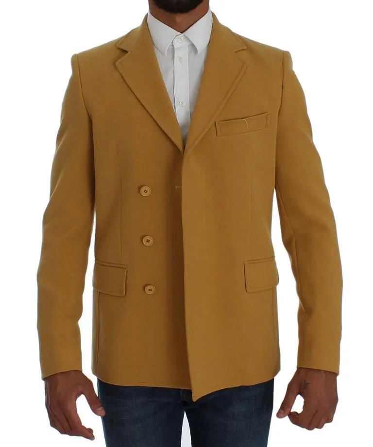 Yellow Three Button Blazer Jacket