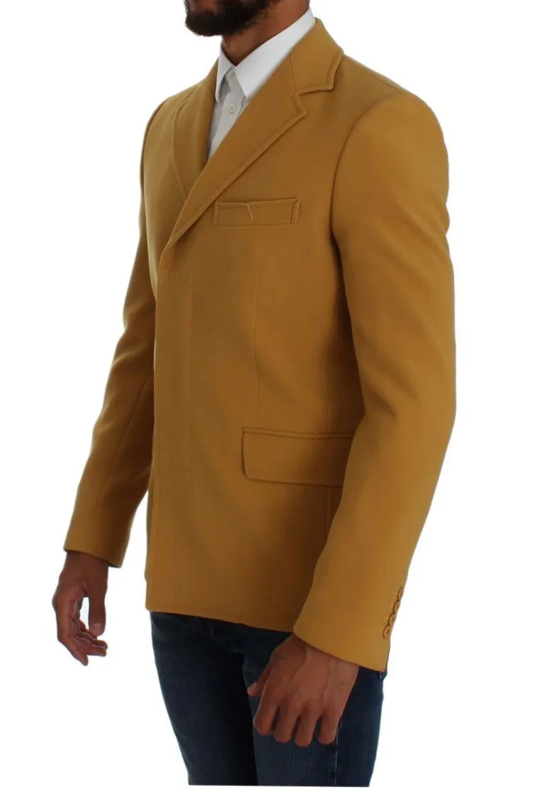 Yellow Three Button Blazer Jacket