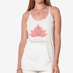 Yoga First Lotus Pose - Women's Triblend Racerback Tank