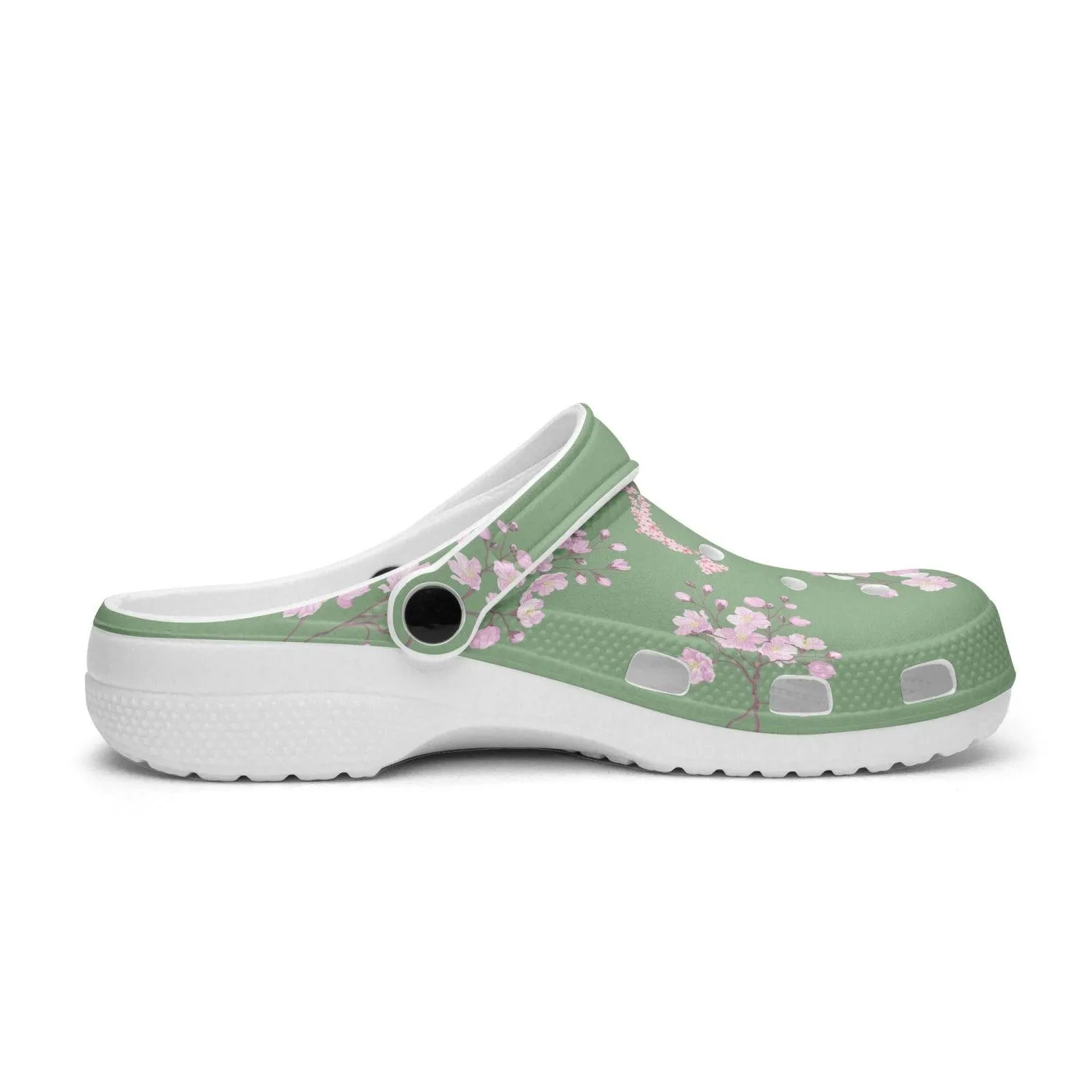 Young Green Bamboo Sakura Clogs