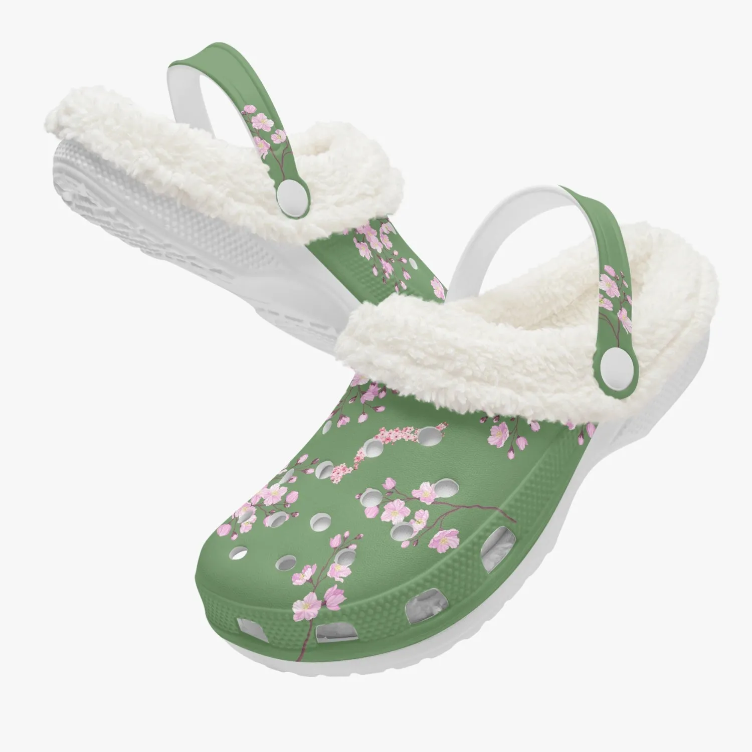 Young Green Bamboo Sakura Clogs