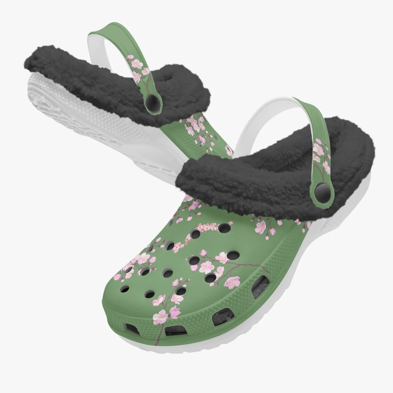 Young Green Bamboo Sakura Clogs