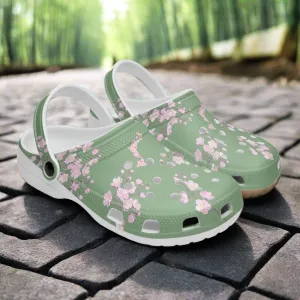 Young Green Bamboo Sakura Clogs