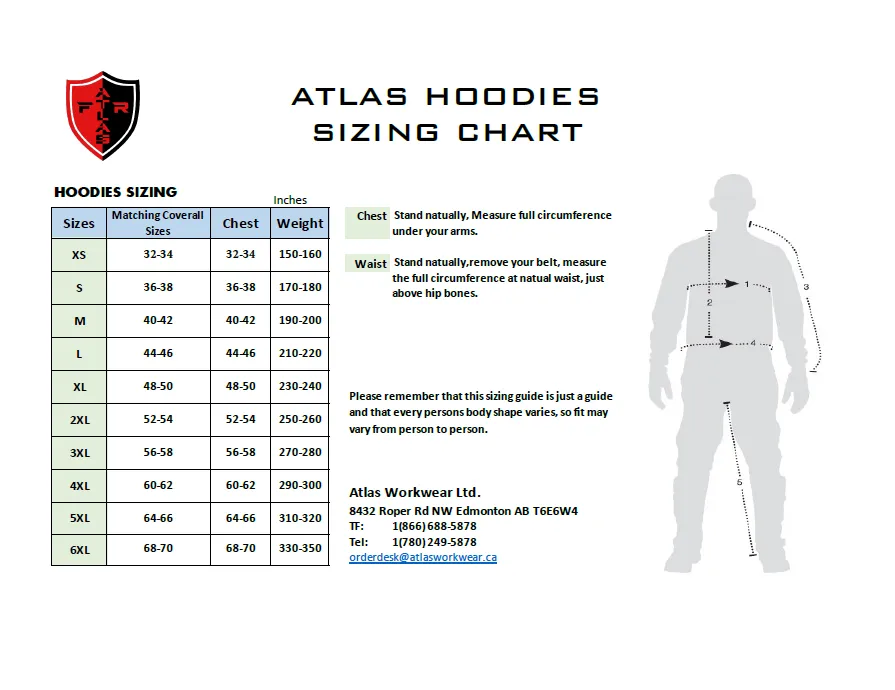 Zip-up FR / Arc Flash Hoodies w/ Segmented 4” Stripes by Atlas Workwear - Style 402