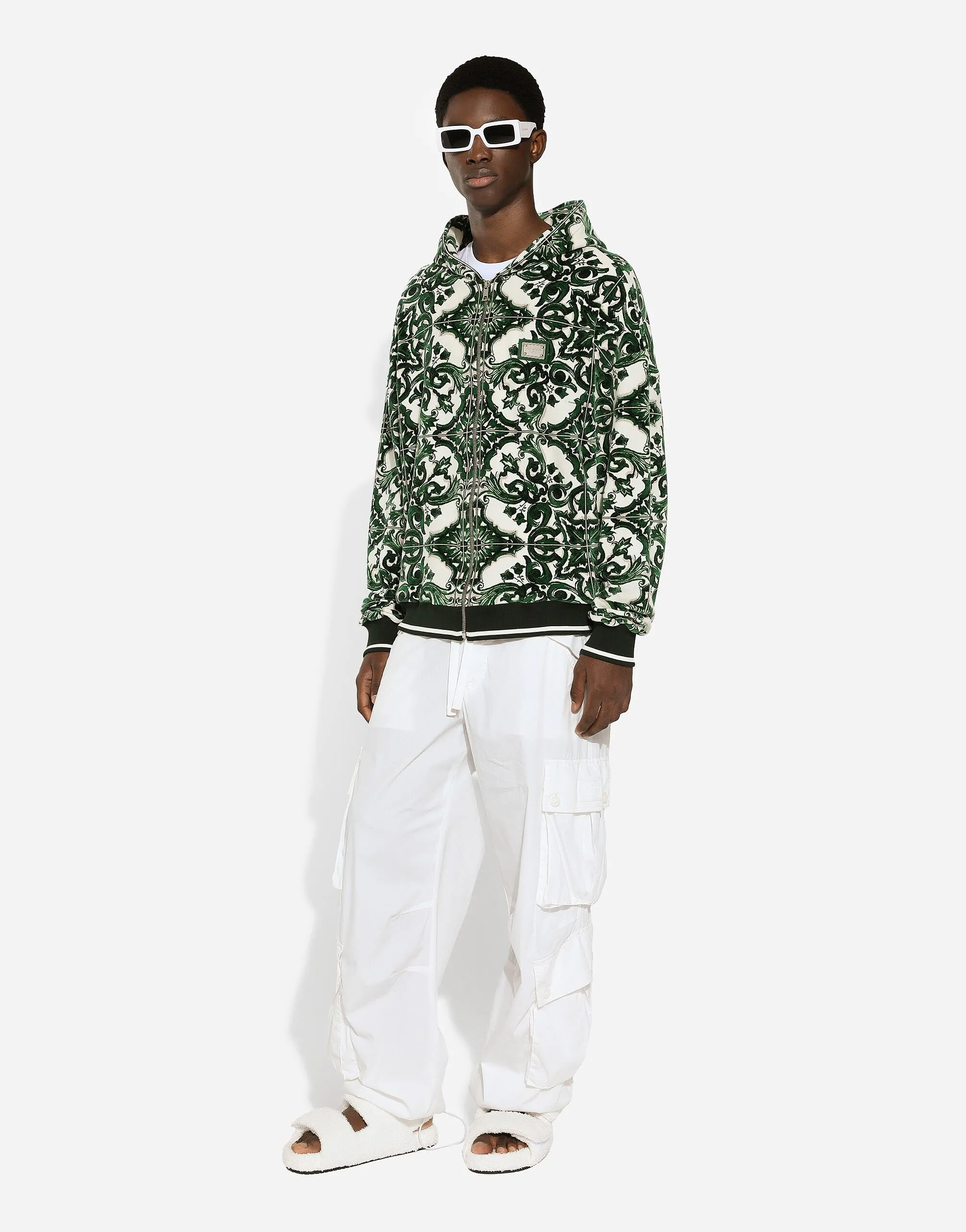 Zip-Up Hoodie With Majolica Print