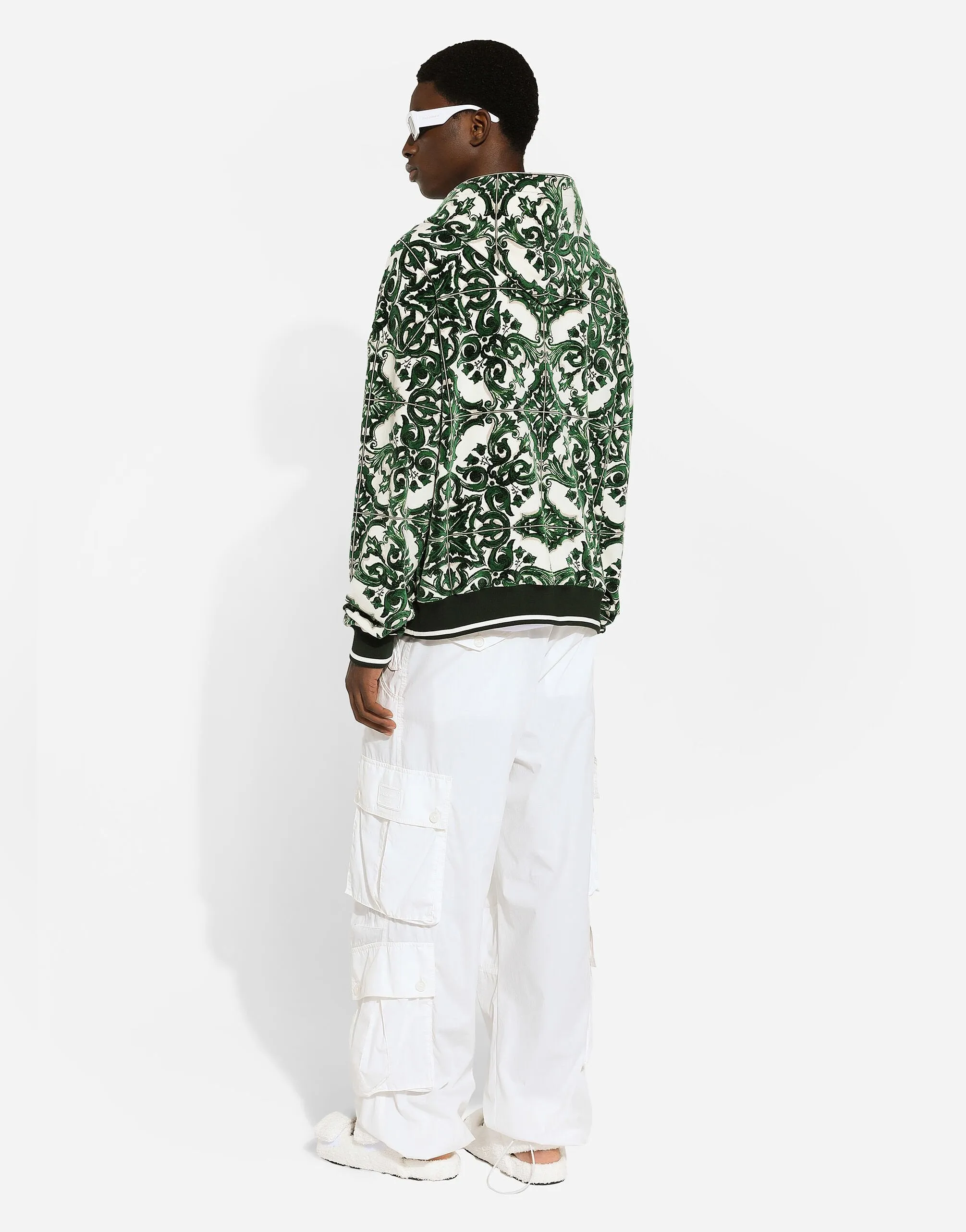 Zip-Up Hoodie With Majolica Print